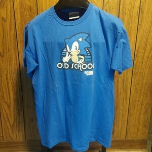 Blue Sonic the Hedgehog Graphic T-Shirt Vintage 2007 Old School Large Sega Tag